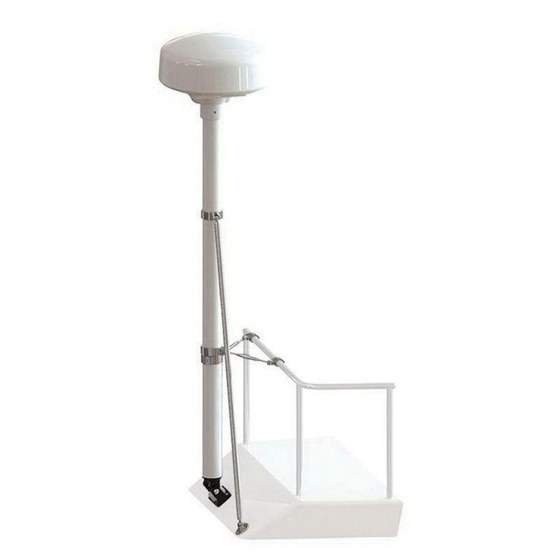 SEAVIEW 8' pole kit for 18"-24" radar includes (8'x3" dia tube, adj. base, universal pole top, 48" strut & 1 rail stand-off kit 3) | RM8148