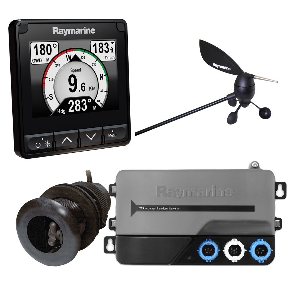 Raymarine i70s System Pack w/Color Instrument & Wind, DST Transducers, iTC-5, 3M Backbone, T-Piece, Power & 2 Backbone Terminators