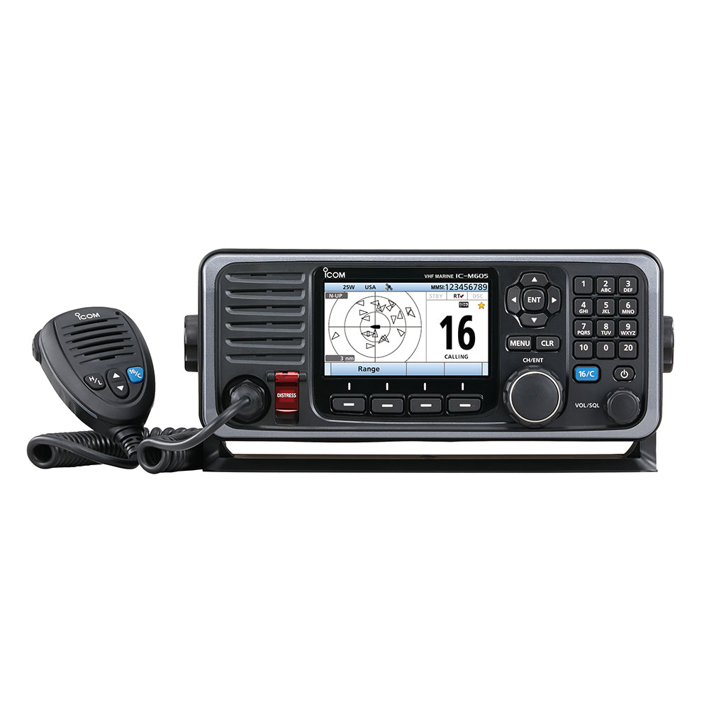 Icom M605 Fixed Mount 25W VHF w/Color Display & AIS