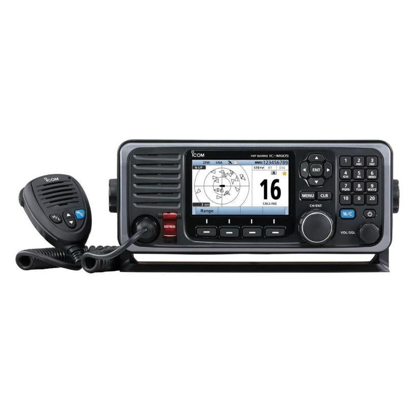 ICOM VHF fixed mount with color display and rear mic connector | M605 31