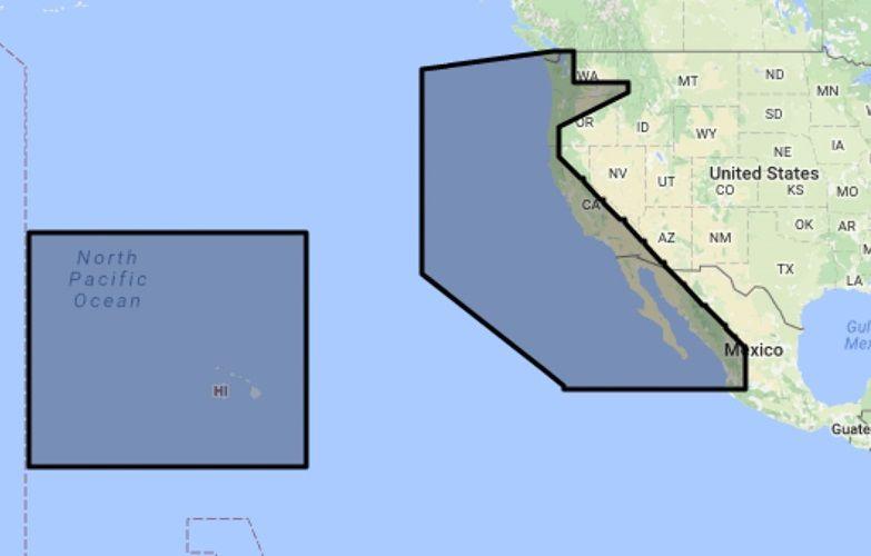 FURUNO C-MAP FISH:US W COAST/HAWAII | MM3-FNA-024